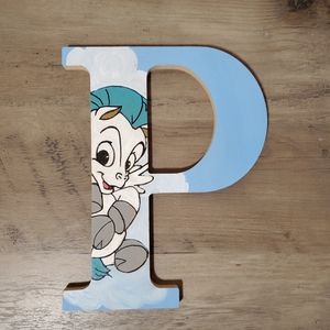 Hand painted Disney Hercules Pegasus Baby alphabet Letter Art